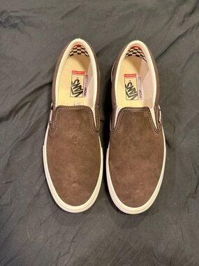 Vans Brown Suede Slip-On Loafers for Men